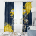 Personalised North Queensland Cowboys Rugby Window Curtain Wolf Mascot - Sporty Splash Art Style