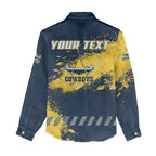 Personalised North Queensland Cowboys Rugby Women Casual Shirt Wolf Mascot - Sporty Splash Art Style