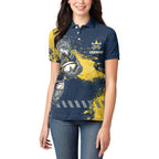 Personalised North Queensland Cowboys Rugby Women Polo Shirt Wolf Mascot - Sporty Splash Art Style
