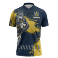 Personalised North Queensland Cowboys Rugby Zipper Polo Shirt Wolf Mascot - Sporty Splash Art Style