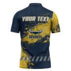 Personalised North Queensland Cowboys Rugby Zipper Polo Shirt Wolf Mascot - Sporty Splash Art Style