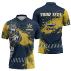 Personalised North Queensland Cowboys Rugby Zipper Polo Shirt Wolf Mascot - Sporty Splash Art Style
