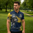 Personalised North Queensland Cowboys Rugby Zipper Polo Shirt Wolf Mascot - Sporty Splash Art Style