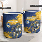 Personalised Parramatta Eels Rugby Laundry Basket Eel Mascot - Sporty Splash Art Style