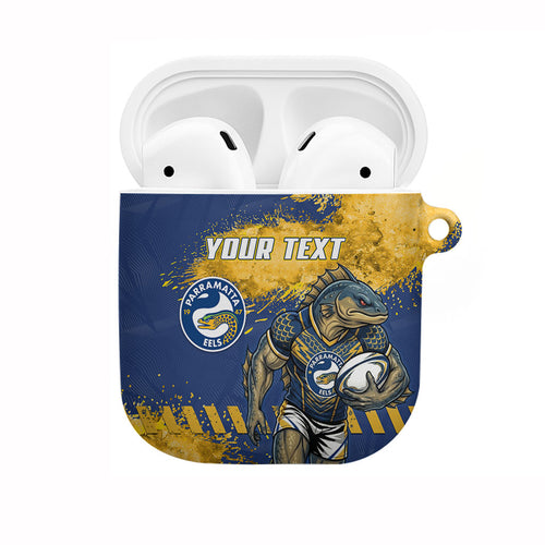 Personalised Parramatta Eels Rugby AirPods Case Eel Mascot - Sporty Splash Art Style