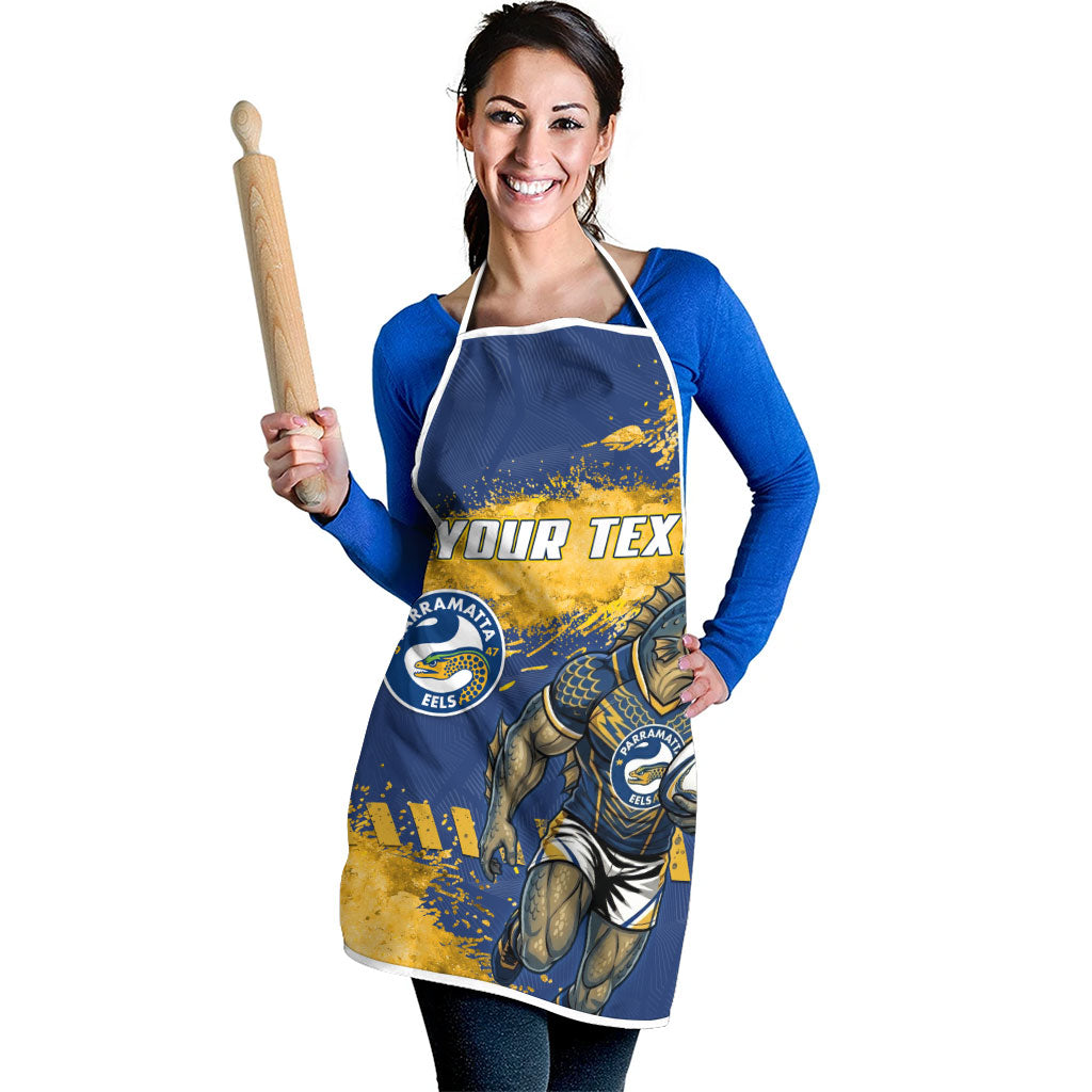 Personalised Parramatta Eels Rugby Apron Eel Mascot - Sporty Splash Art Style