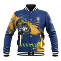 Personalised Parramatta Eels Rugby Baseball Jacket Eel Mascot - Sporty Splash Art Style