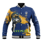 Personalised Parramatta Eels Rugby Baseball Jacket Eel Mascot - Sporty Splash Art Style