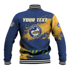 Personalised Parramatta Eels Rugby Baseball Jacket Eel Mascot - Sporty Splash Art Style