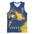 Personalised Parramatta Eels Rugby Basketball Jersey Eel Mascot - Sporty Splash Art Style