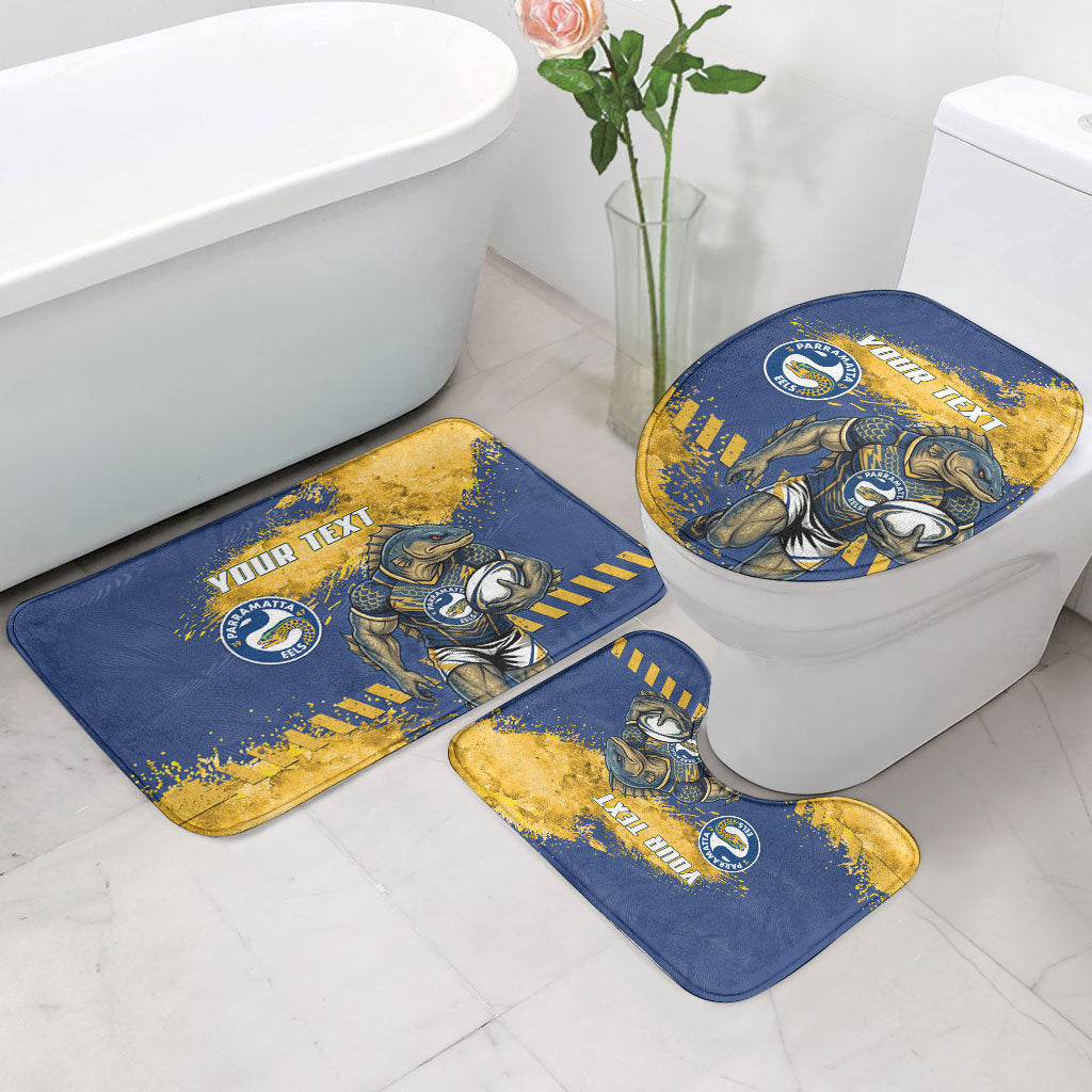 Personalised Parramatta Eels Rugby Bathroom Set Eel Mascot - Sporty Splash Art Style
