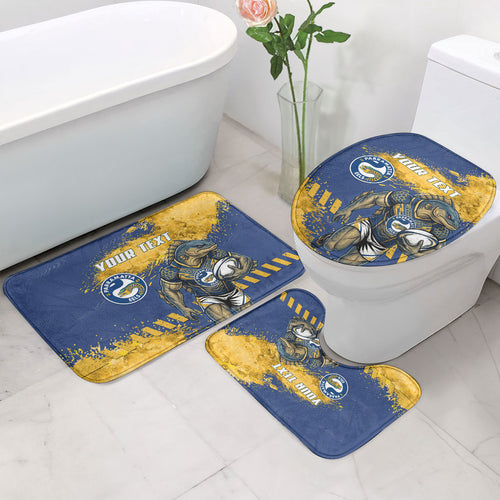 Personalised Parramatta Eels Rugby Bathroom Set Eel Mascot - Sporty Splash Art Style