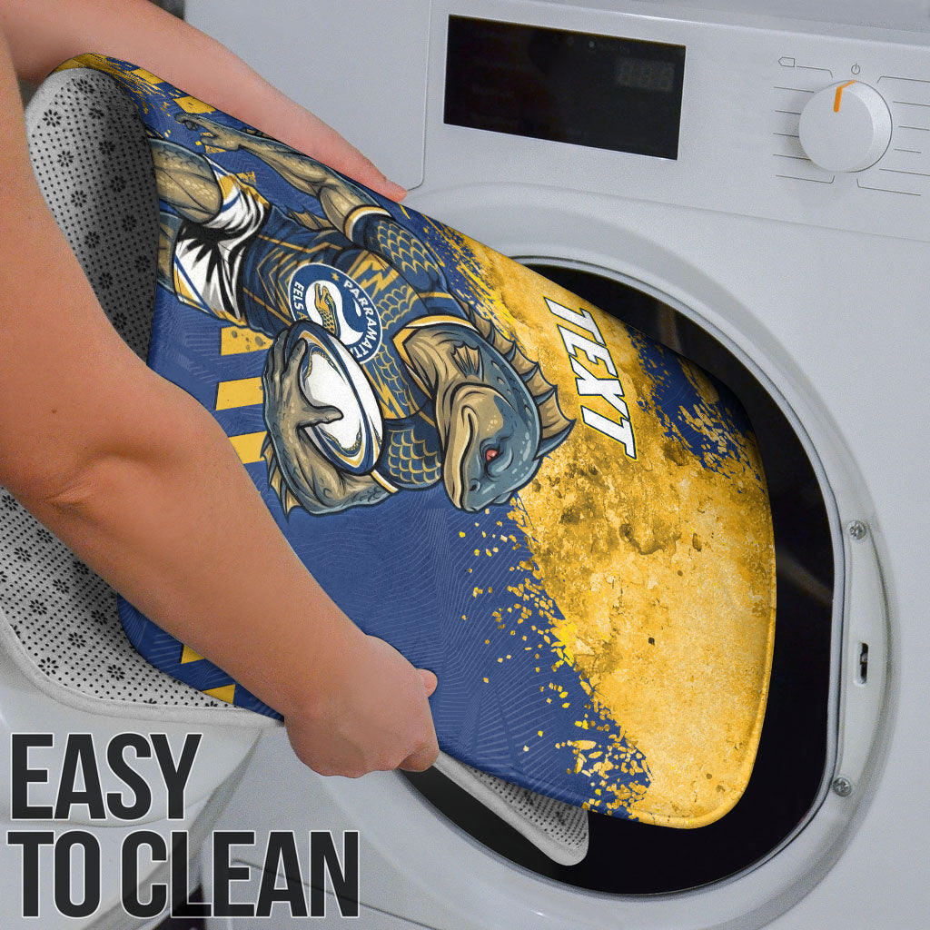 Personalised Parramatta Eels Rugby Bathroom Set Eel Mascot - Sporty Splash Art Style