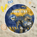 Personalised Parramatta Eels Rugby Beach Blanket Eel Mascot - Sporty Splash Art Style