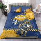 Personalised Parramatta Eels Rugby Bedding Set Eel Mascot - Sporty Splash Art Style