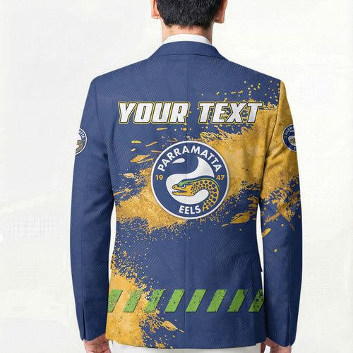Personalised Parramatta Eels Rugby Blazer Eel Mascot - Sporty Splash Art Style