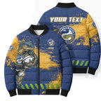 Personalised Parramatta Eels Rugby Bomber Puffer Jacket Eel Mascot - Sporty Splash Art Style