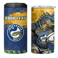Personalised Parramatta Eels Rugby 4 in 1 Can Cooler Tumbler Eel Mascot - Sporty Splash Art Style