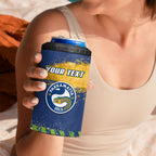 Personalised Parramatta Eels Rugby 4 in 1 Can Cooler Tumbler Eel Mascot - Sporty Splash Art Style