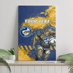 Personalised Parramatta Eels Rugby Canvas Wall Art Eel Mascot - Sporty Splash Art Style
