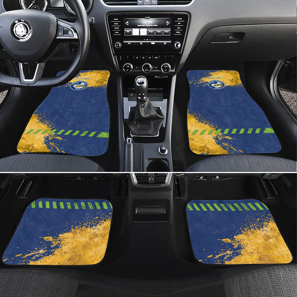 Personalised Parramatta Eels Rugby Car Mats Eel Mascot - Sporty Splash Art Style