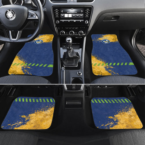 Personalised Parramatta Eels Rugby Car Mats Eel Mascot - Sporty Splash Art Style