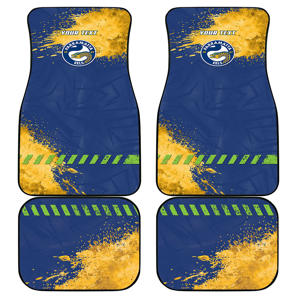 Personalised Parramatta Eels Rugby Car Mats Eel Mascot - Sporty Splash Art Style
