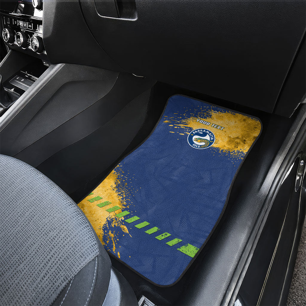 Personalised Parramatta Eels Rugby Car Mats Eel Mascot - Sporty Splash Art Style