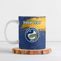 Personalised Parramatta Eels Rugby Ceramic Mug Eel Mascot - Sporty Splash Art Style