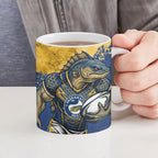 Personalised Parramatta Eels Rugby Ceramic Mug Eel Mascot - Sporty Splash Art Style