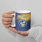 Personalised Parramatta Eels Rugby Ceramic Mug Eel Mascot - Sporty Splash Art Style