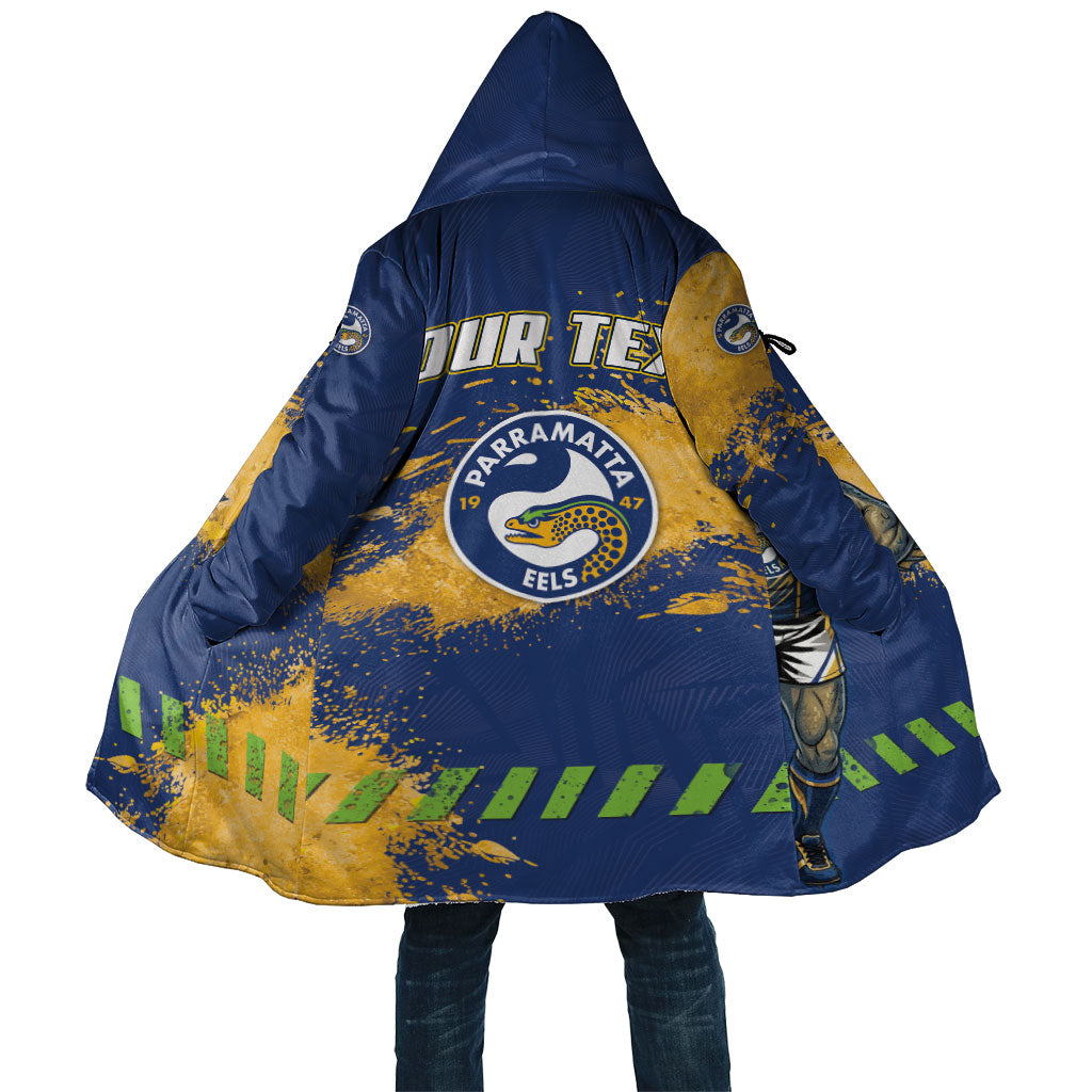 Personalised Parramatta Eels Rugby Cloak Eel Mascot - Sporty Splash Art Style