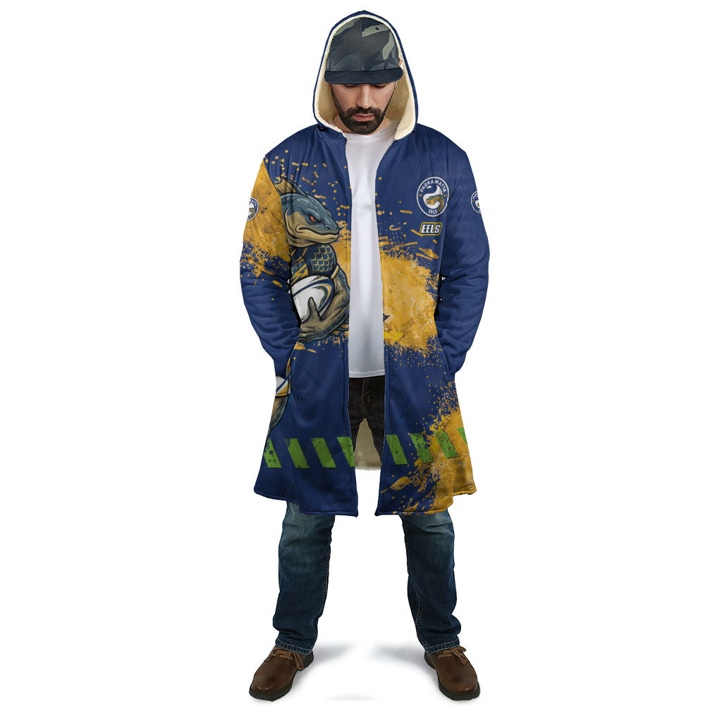 Personalised Parramatta Eels Rugby Cloak Eel Mascot - Sporty Splash Art Style