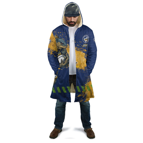 Personalised Parramatta Eels Rugby Cloak Eel Mascot - Sporty Splash Art Style
