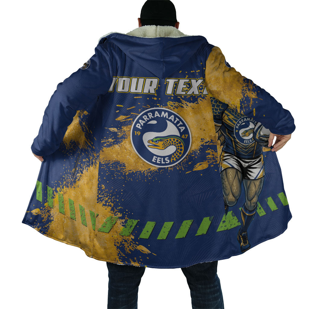 Personalised Parramatta Eels Rugby Cloak Eel Mascot - Sporty Splash Art Style