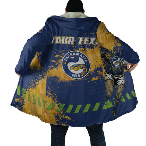 Personalised Parramatta Eels Rugby Cloak Eel Mascot - Sporty Splash Art Style