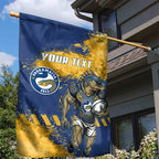 Personalised Parramatta Eels Rugby Garden Flag Eel Mascot - Sporty Splash Art Style