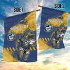 Personalised Parramatta Eels Rugby Garden Flag Eel Mascot - Sporty Splash Art Style