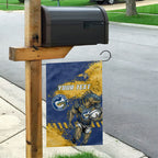 Personalised Parramatta Eels Rugby Garden Flag Eel Mascot - Sporty Splash Art Style
