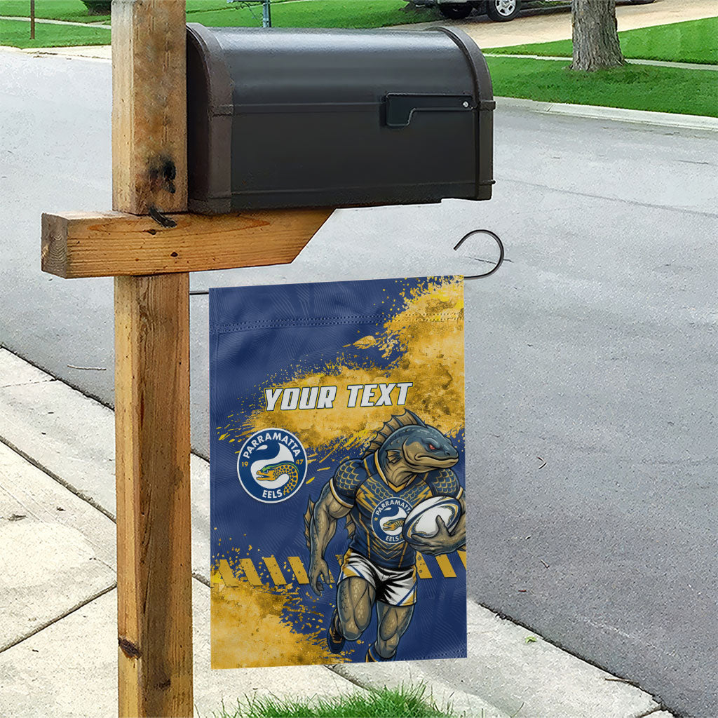 Personalised Parramatta Eels Rugby Garden Flag Eel Mascot - Sporty Splash Art Style