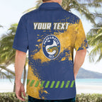 Personalised Parramatta Eels Rugby Hawaiian Shirt Eel Mascot - Sporty Splash Art Style