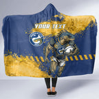 Personalised Parramatta Eels Rugby Hooded Blanket Eel Mascot - Sporty Splash Art Style