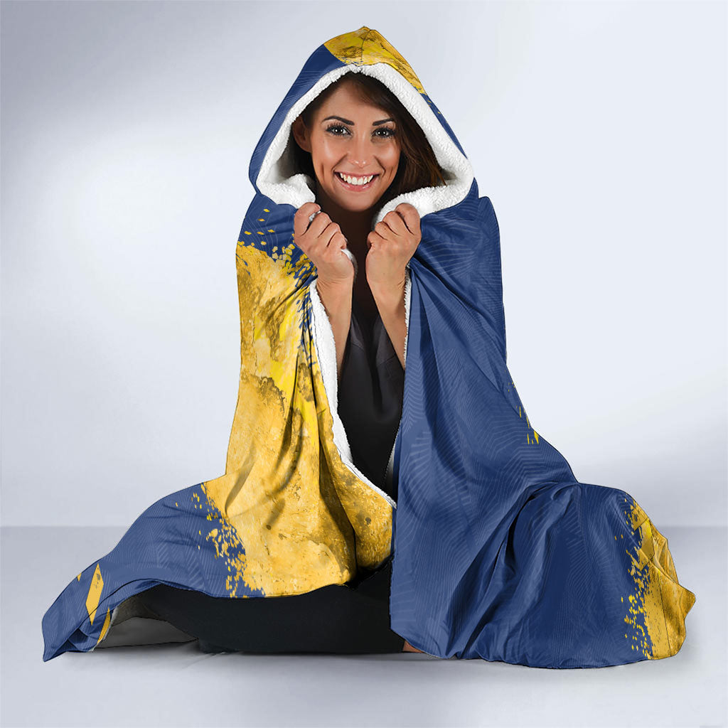 Personalised Parramatta Eels Rugby Hooded Blanket Eel Mascot - Sporty Splash Art Style