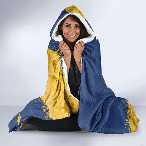 Personalised Parramatta Eels Rugby Hooded Blanket Eel Mascot - Sporty Splash Art Style