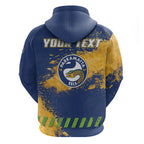 Personalised Parramatta Eels Rugby Hoodie Eel Mascot - Sporty Splash Art Style