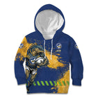 Personalised Parramatta Eels Rugby Kid Hoodie Eel Mascot - Sporty Splash Art Style