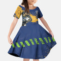 Personalised Parramatta Eels Rugby Kid Short Sleeve Dress Eel Mascot - Sporty Splash Art Style