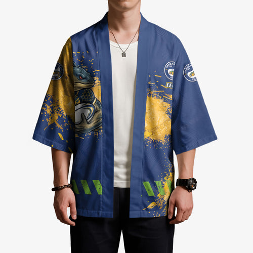 Personalised Parramatta Eels Rugby Kimono Eel Mascot - Sporty Splash Art Style