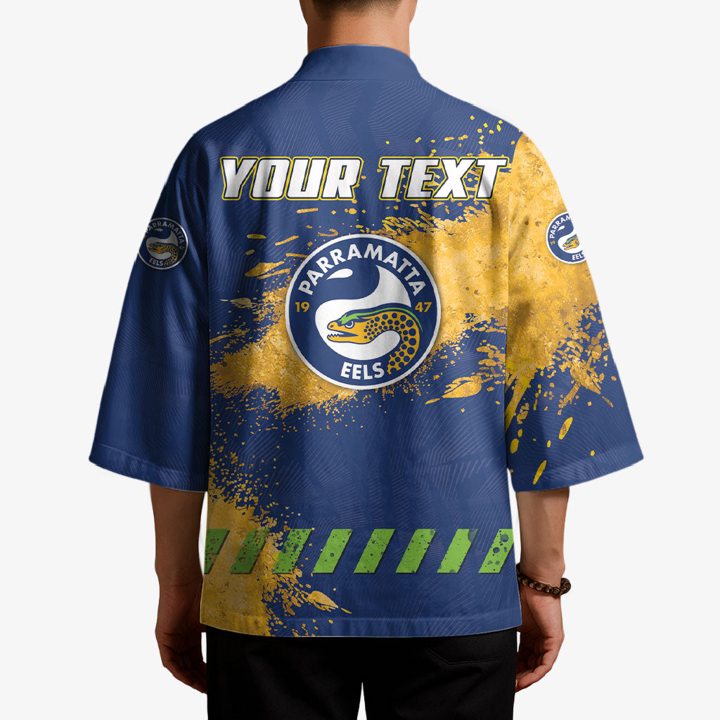 Personalised Parramatta Eels Rugby Kimono Eel Mascot - Sporty Splash Art Style