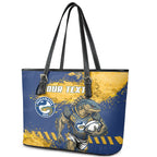 Personalised Parramatta Eels Rugby Leather Tote Bag Eel Mascot - Sporty Splash Art Style